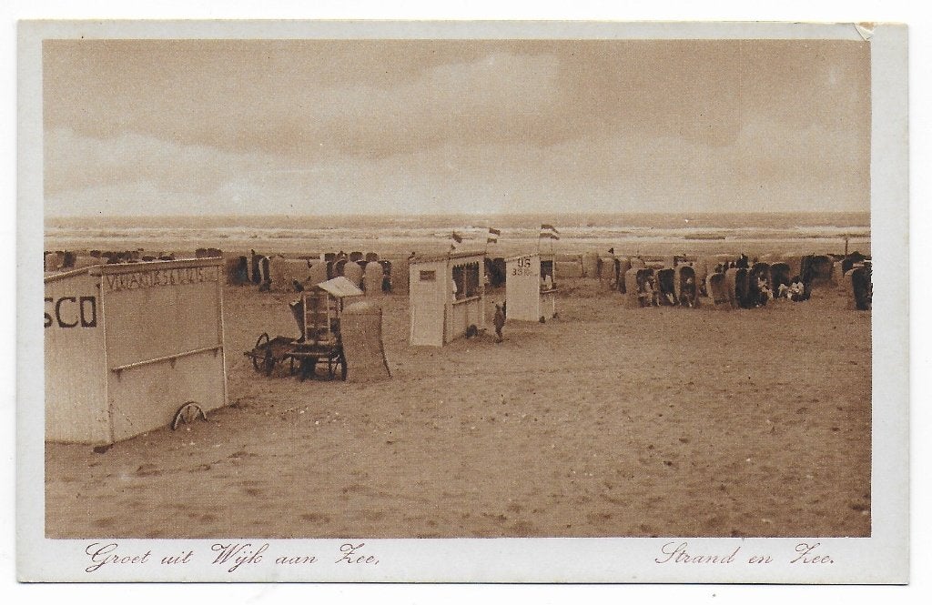 Wijk aan Zee Strand en Zee ongelopen Ansichtkaart ( B7140 ), Ophalen of Verzenden, 1940 tot 1960, Ongelopen, Noord-Holland