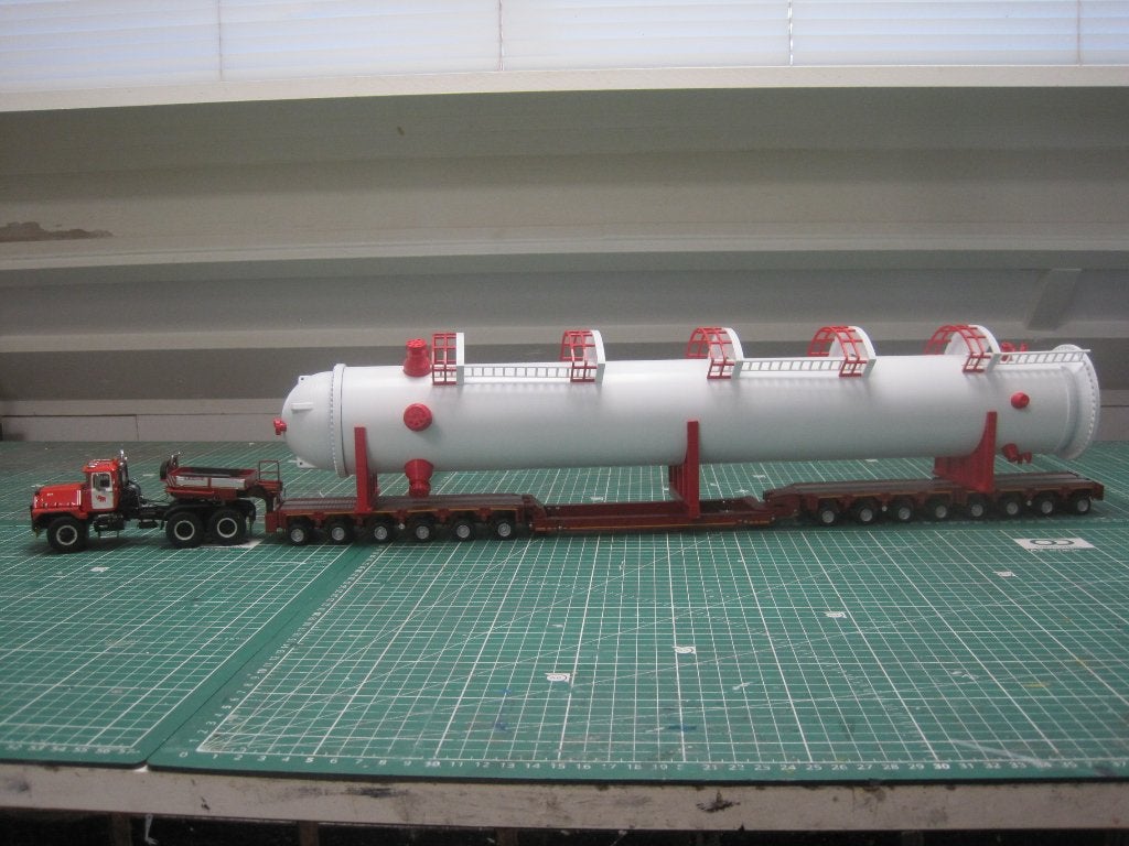 Mammoet/Stoof Mack RD800 + Scheurle ketelbed + lading, Hobby en Vrije tijd, Modelauto's | 1:50, Ophalen, Nieuw, Bus of Vrachtwagen