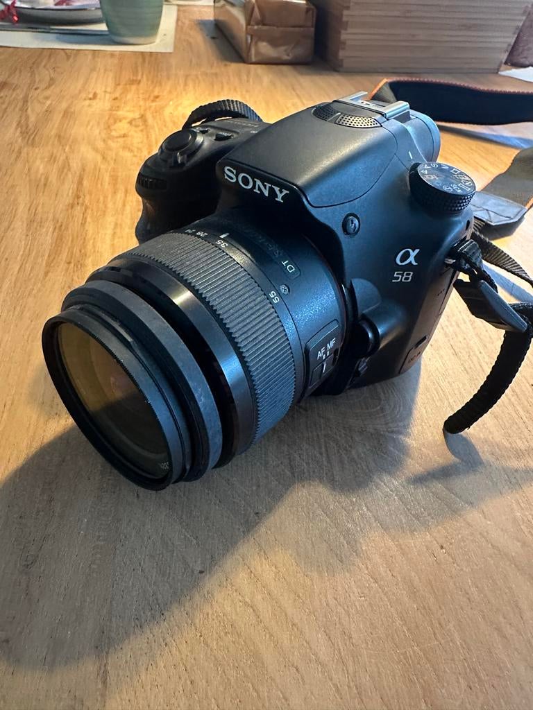 Sony Alpha SLT-A58 Spiegelreflexcamera met 18-55mm lens, Ophalen of Verzenden, Zo goed als nieuw, Spiegelreflex, Sony