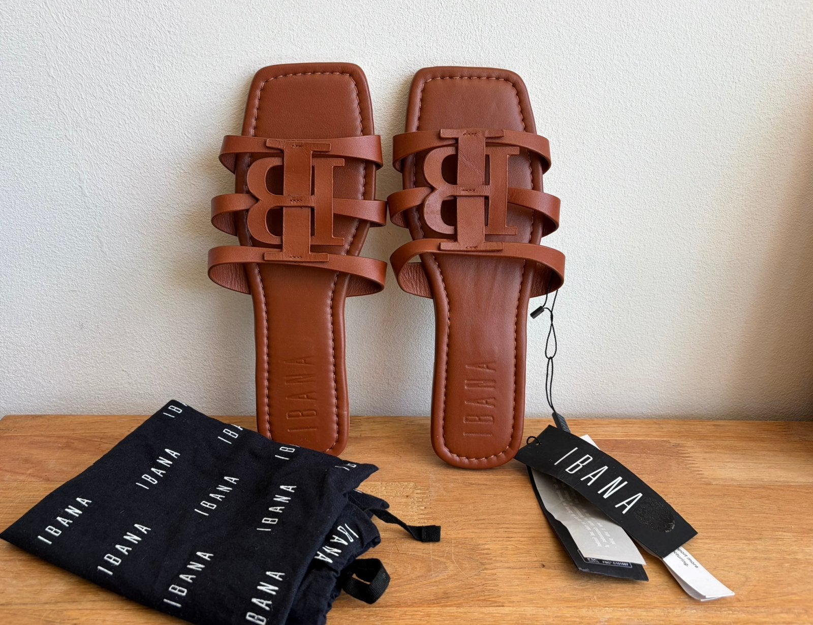 Ibana leren slippers, Slippers, Bruin, Nieuw, Ophalen of Verzenden