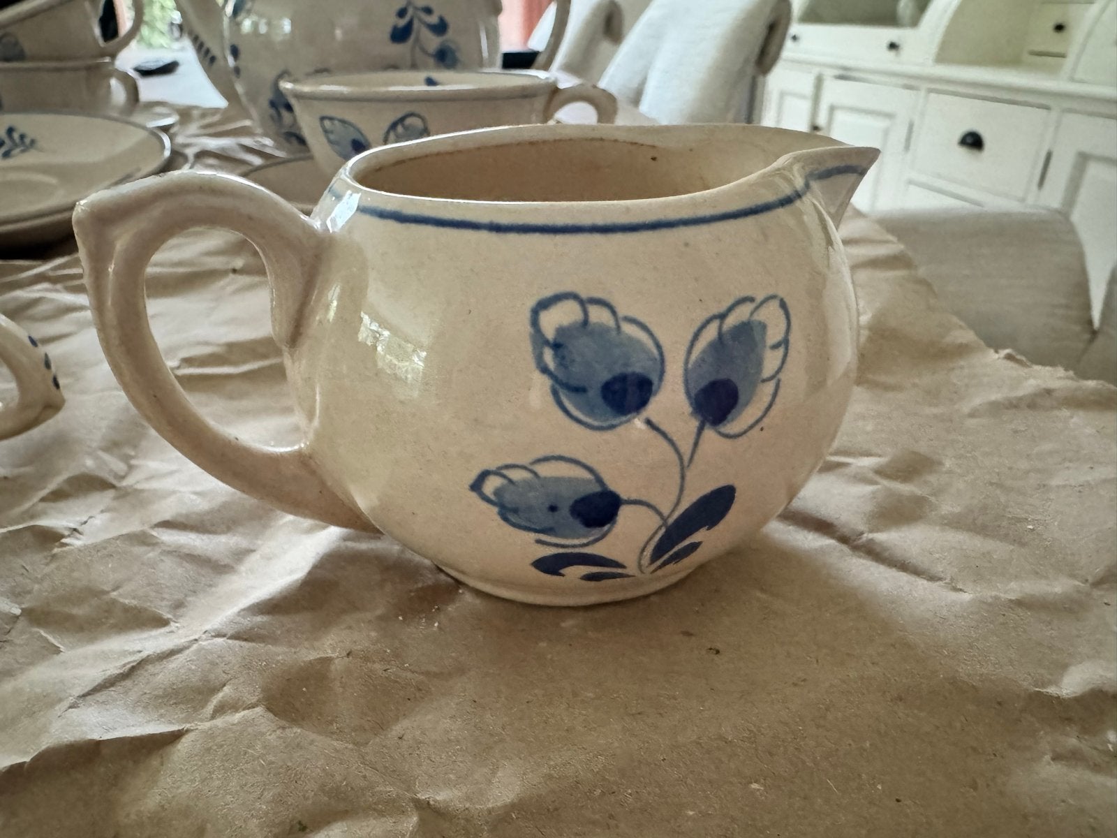 Vintage Serva theeservies - Delfts blauw decor, Ophalen of Verzenden