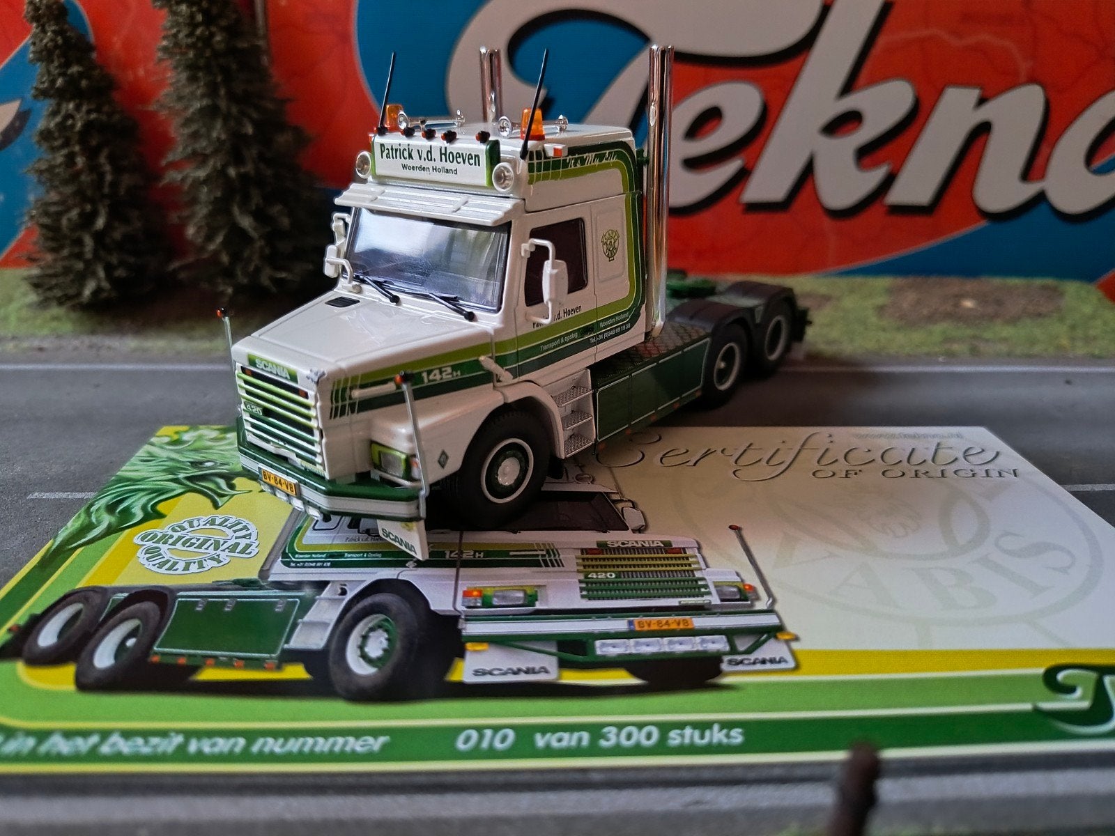 Tekno Scania Patrick Van Den Hoeven, Hobby en Vrije tijd, Ophalen of Verzenden, Zo goed als nieuw, Bus of Vrachtwagen, Tekno