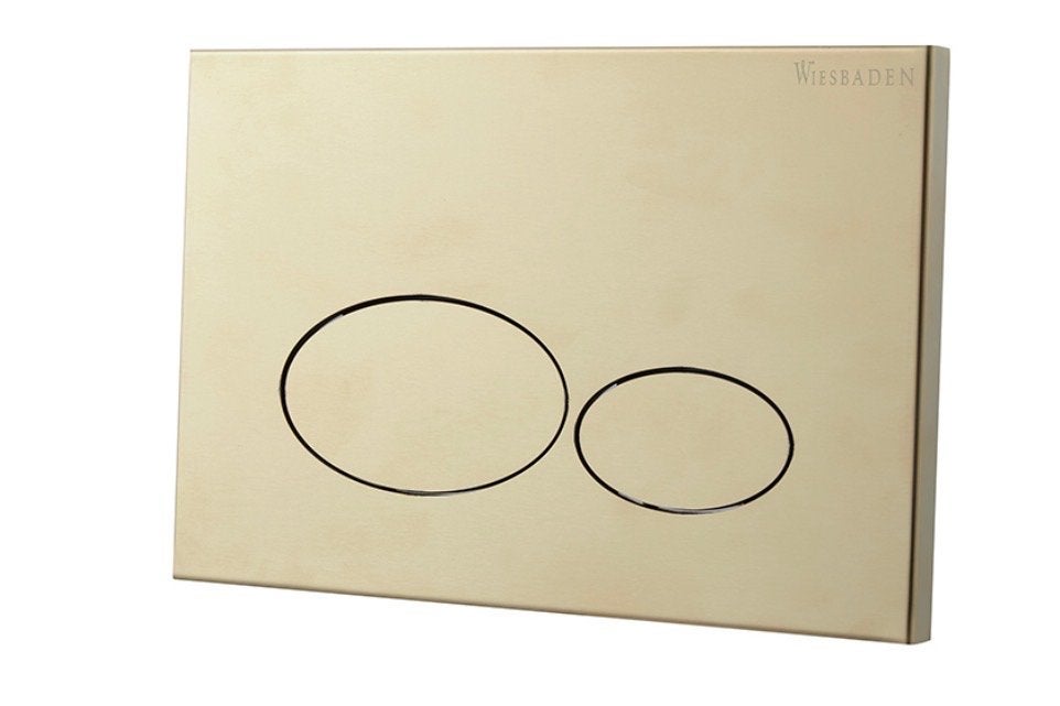X32 Metal drukplaat geborsteld messing PVD voor inbouwreserv, Ophalen of Verzenden, Zo goed als nieuw, Toilet