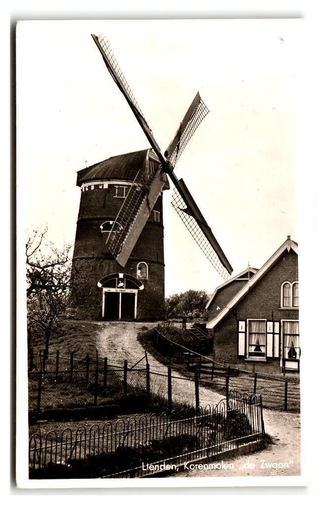 Lienden, Korenmolen "de Zwaan", Verzenden, 1940 tot 1960, Gelopen, Gelderland