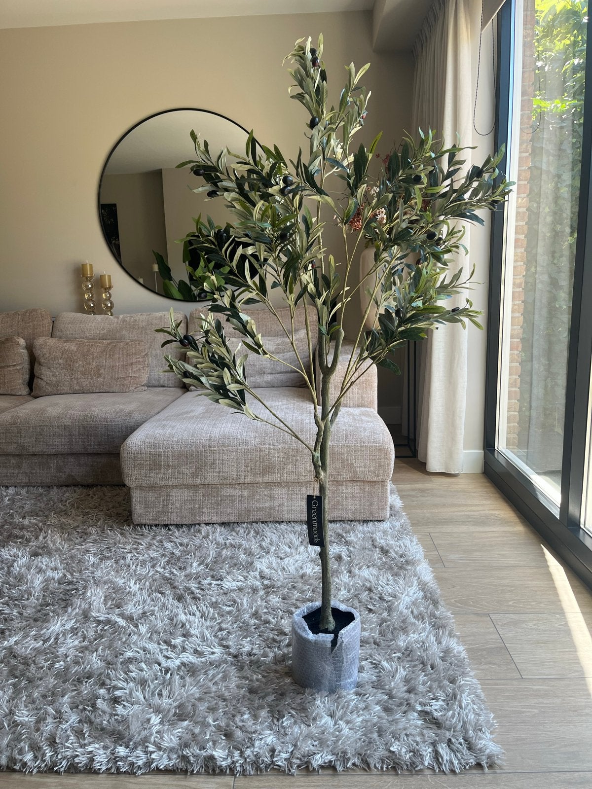 Gloednieuwe Olijfboom Kunstplant 150 cm hoog, Ophalen, Binnen, Groen, Kunstplant