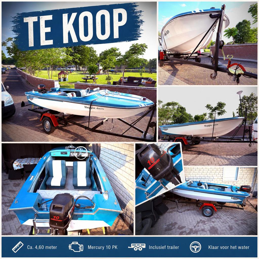 Prachtige Glastron aqua lift speedboot 10 pk op gashendel, Watersport en Boten, Speedboten, Ophalen of Verzenden, Zo goed als nieuw