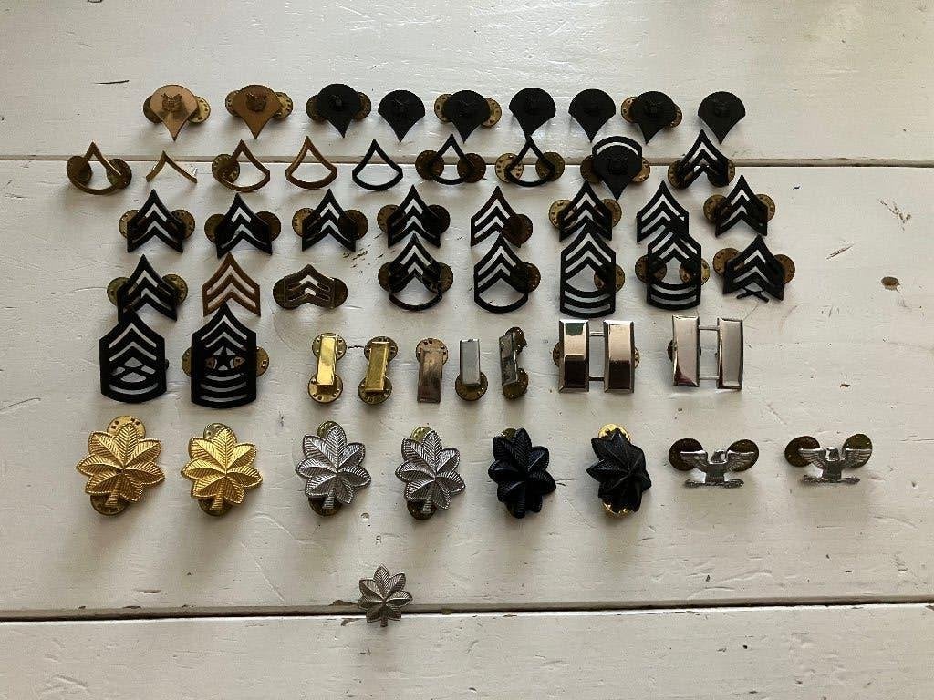US Army rangen voor kraag, Ophalen of Verzenden, Landmacht, Amerika, Embleem of Badge