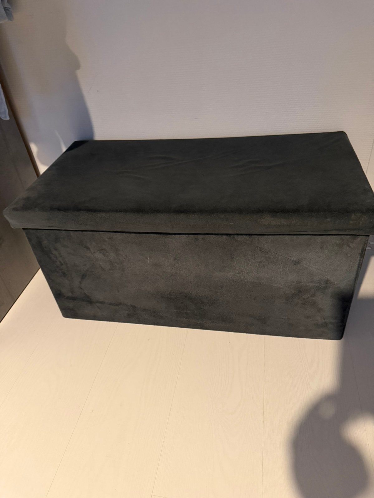 Grijze rechthoek poef, Ophalen of Verzenden, Zo goed als nieuw, 50 tot 100 cm, Minder dan 50 cm
