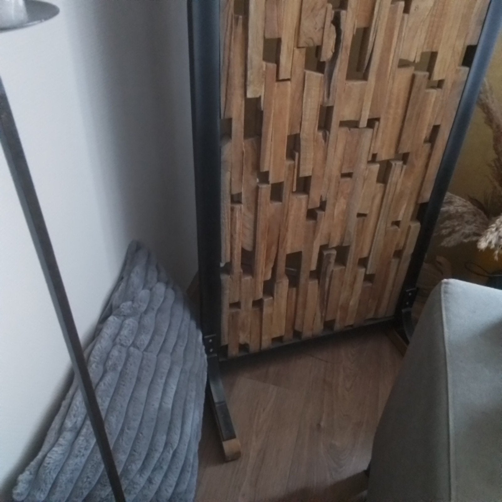 Industrieel Kamerscherm van Hout en Metaal, Ophalen of Verzenden, Zo goed als nieuw