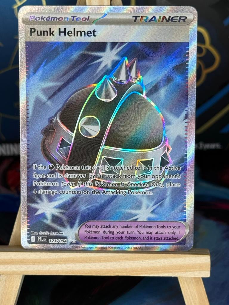 Pokémon TCG Punk Helmet Trainer Kaart 121/094 PFL, Ophalen of Verzenden, Zo goed als nieuw, Losse kaart, Foil