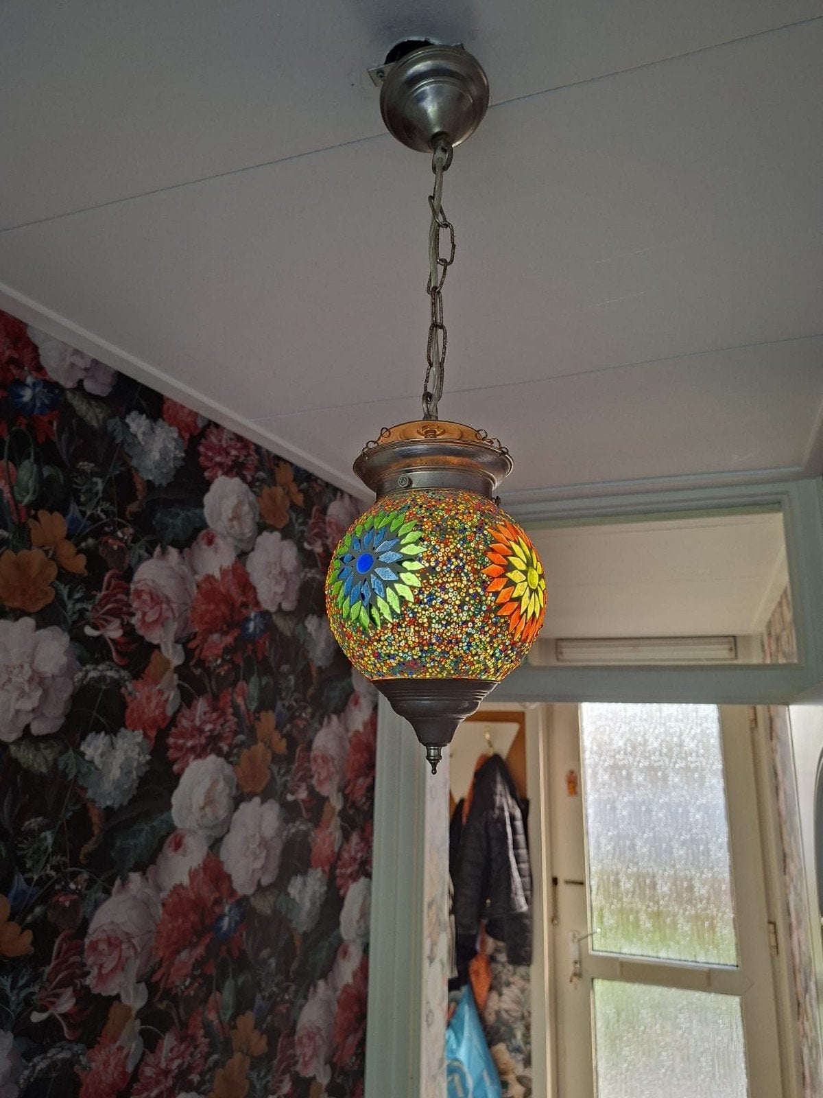 2 Oosterse mozaïeklampen, Huis en Inrichting, Lampen | Kroonluchters, Ophalen, Zo goed als nieuw, Oosters mozaïek