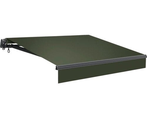 Knikarm zonnescherm 4.0x3.0 olijfgroen, Ophalen, Nieuw, 250 cm tot 450 cm, Knikarmscherm