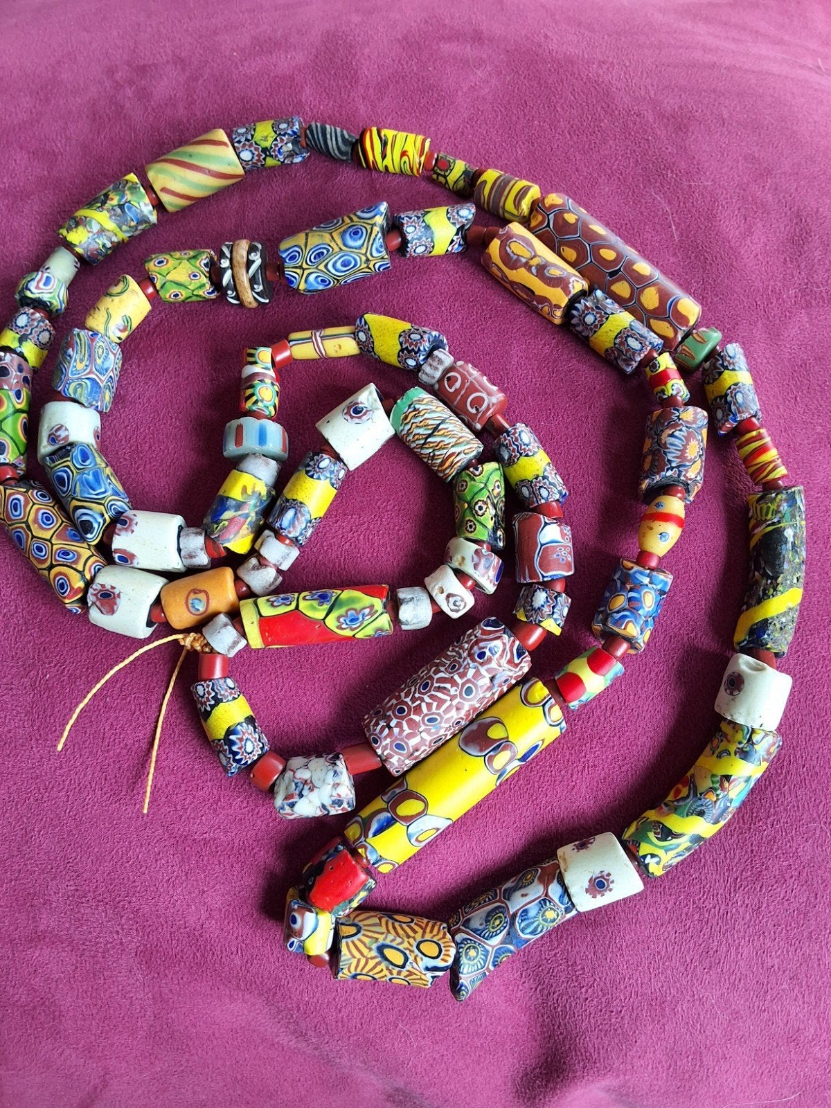 Afrikaanse Kralen ketting uit de jaren '70 trade beads, Ophalen of Verzenden