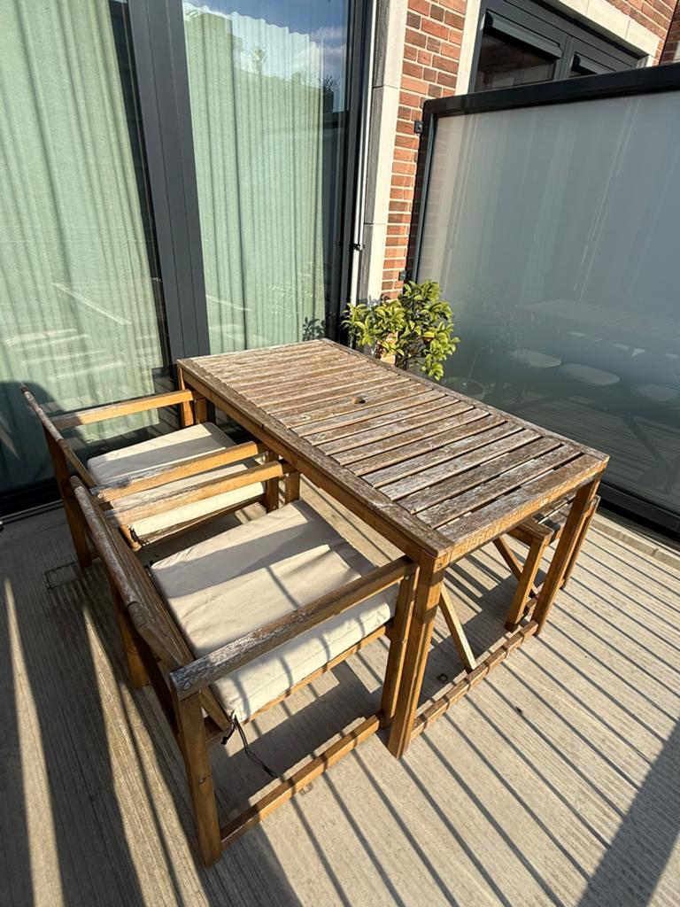 IKEA NÄMMARÖ tuinset twee stoelen en bank inclusief kussens, Tuin en Terras, Ophalen, Gebruikt, Hout