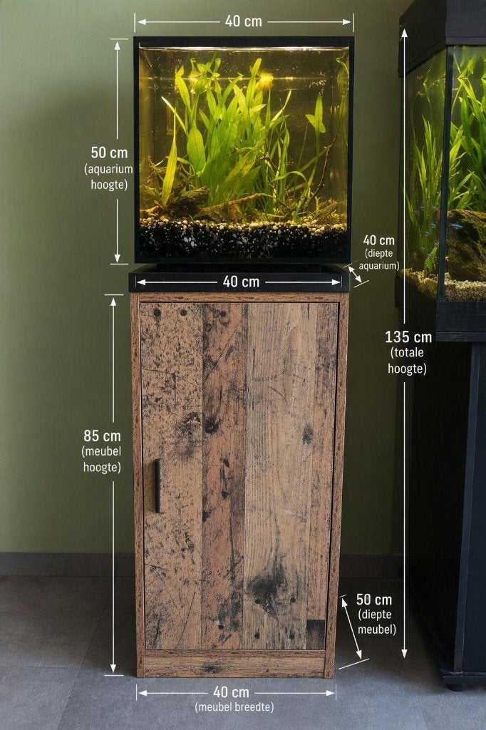 SuperFish QubiQ 60 Pro INCLUSIEF meubel (1 jaar oud), Dieren en Toebehoren, Vissen | Aquaria en Toebehoren, Ophalen, Inclusief vissen