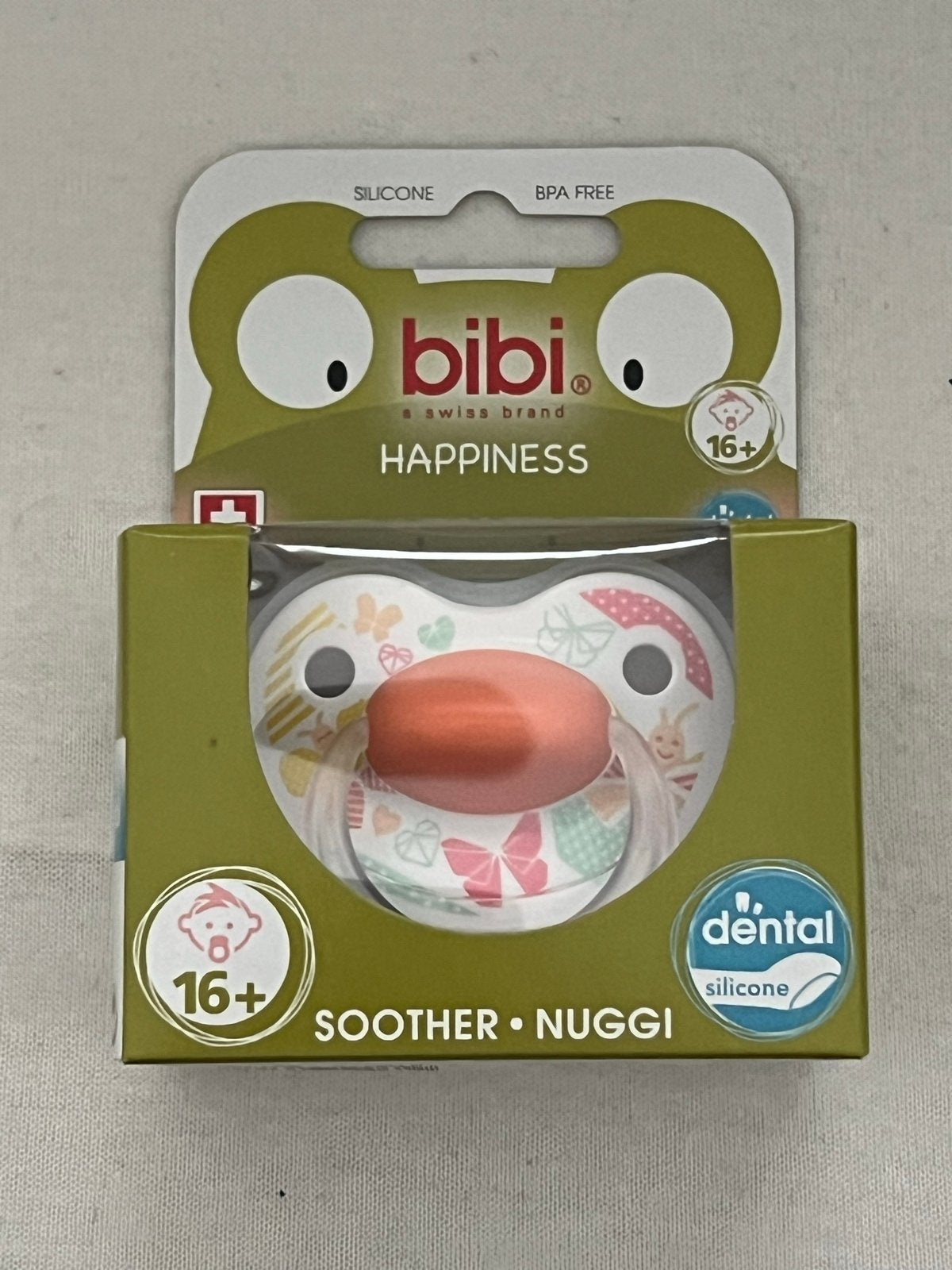 Bibi Happiness Fopspeen Dental Silicone 16+ maanden, Ophalen of Verzenden, Nieuw