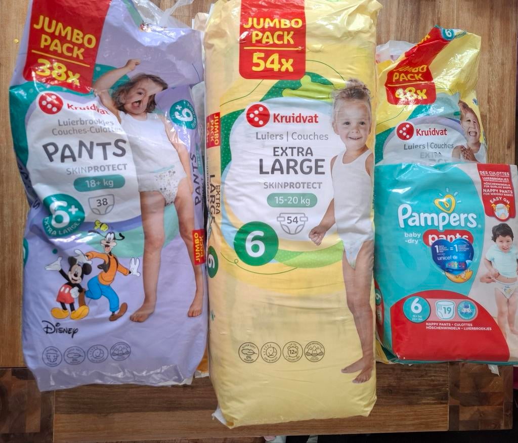 Luiers luierbroekjes maat 6 kruidvat en pampers, Ophalen of Verzenden, Nieuw, Overige typen