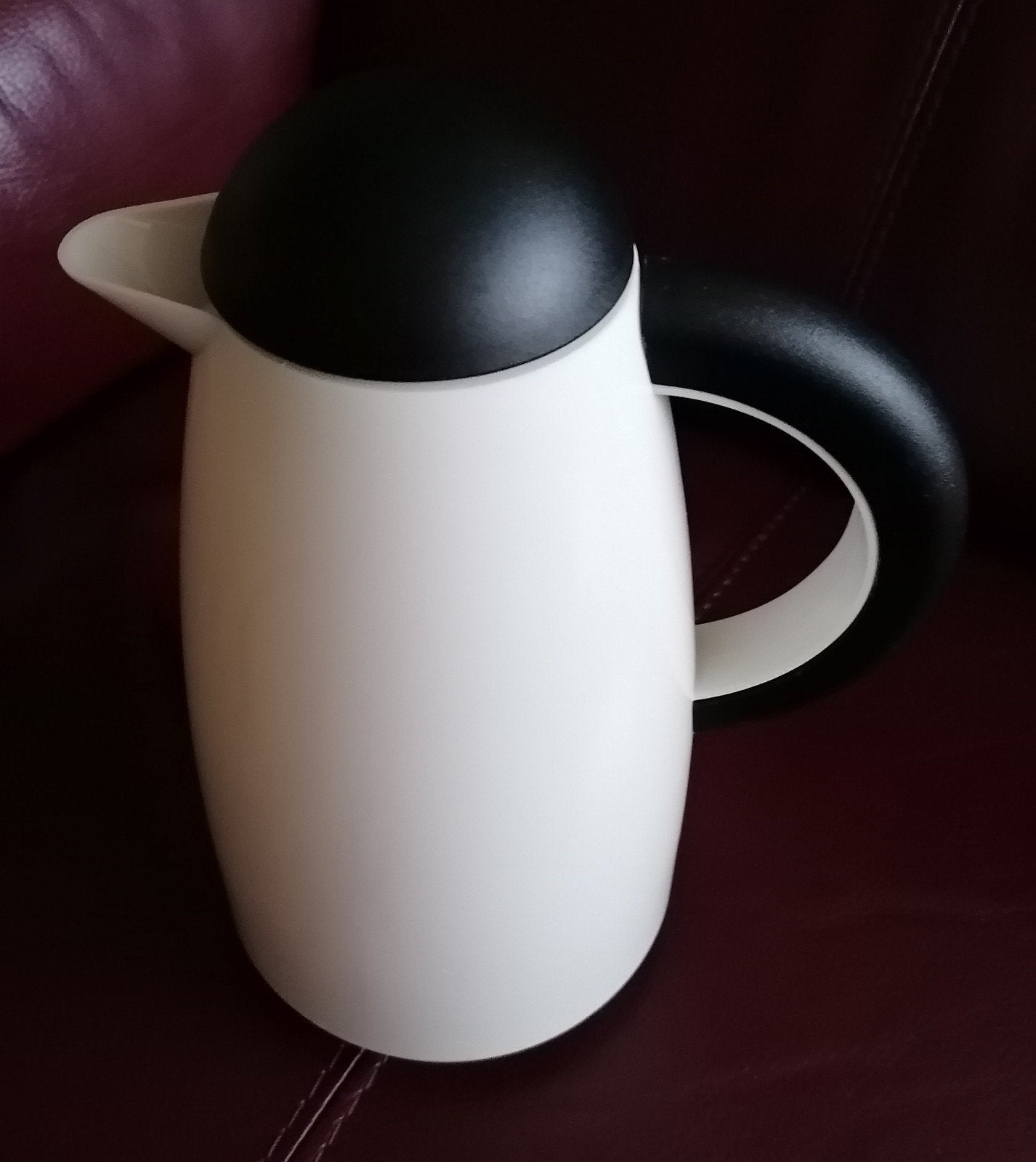 THERMOSKAN WIT MET ZWART (GLOEDNIEUW)., Overige typen, Kunststof, Nieuw, Ophalen of Verzenden