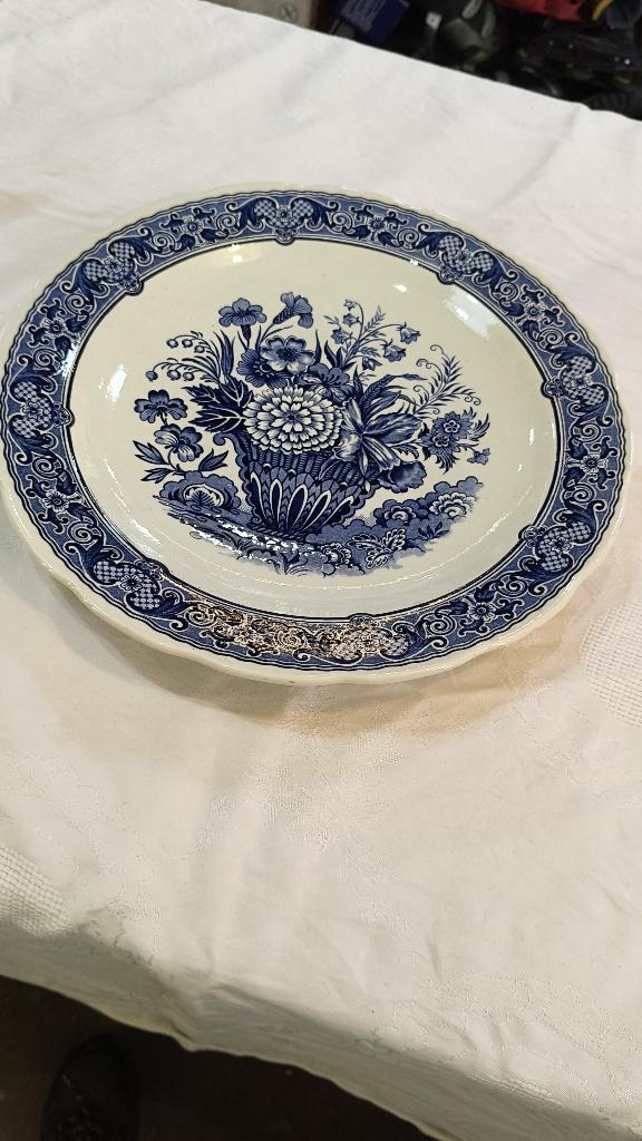 Boch Delfts blauw bord/schaal – bloemendecor 31cm, Antiek en Kunst, Ophalen of Verzenden