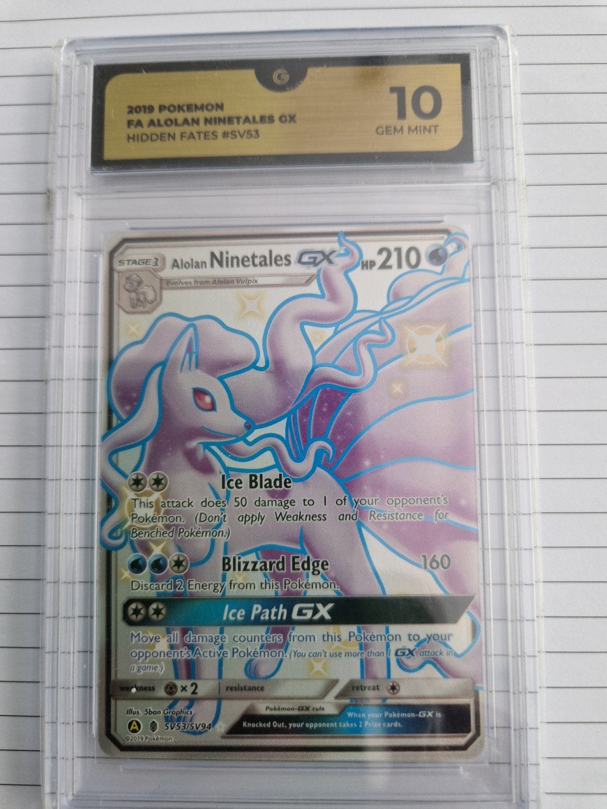 Alolan Ninetales GX Gem Mint 10, Ophalen of Verzenden, Nieuw