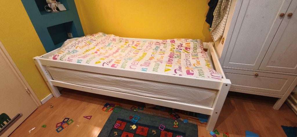 Massief beuken kinderbed (90x200), Ophalen, 85 tot 100 cm, Gebruikt, Lattenbodem