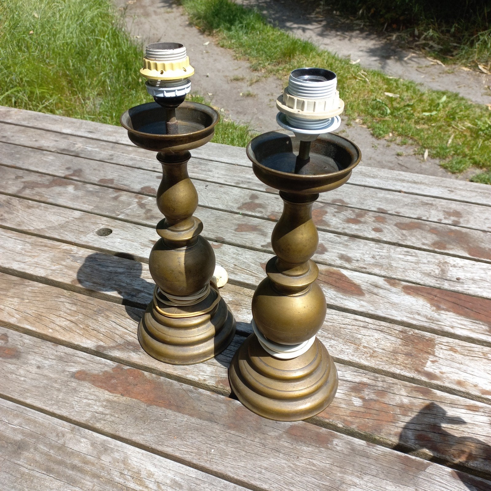 Bronzen Lampenvoet,tafellamp,, Ophalen of Verzenden, Koper of Brons