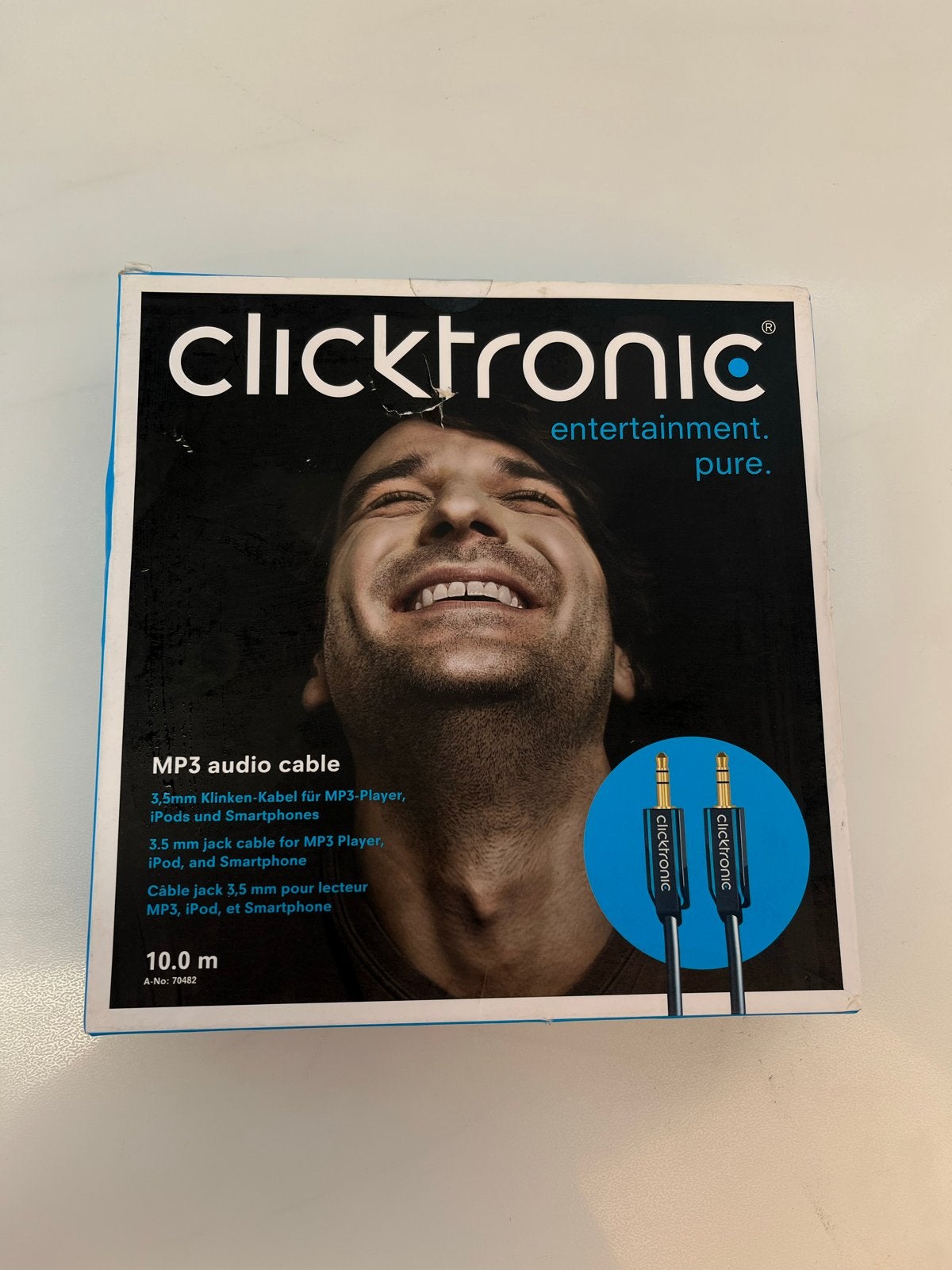 Clicktronic MP3 audiokabel 10m - Nieuw in verpakking, Ophalen of Verzenden, Nieuw, 10 meter of meer, Overige kabels