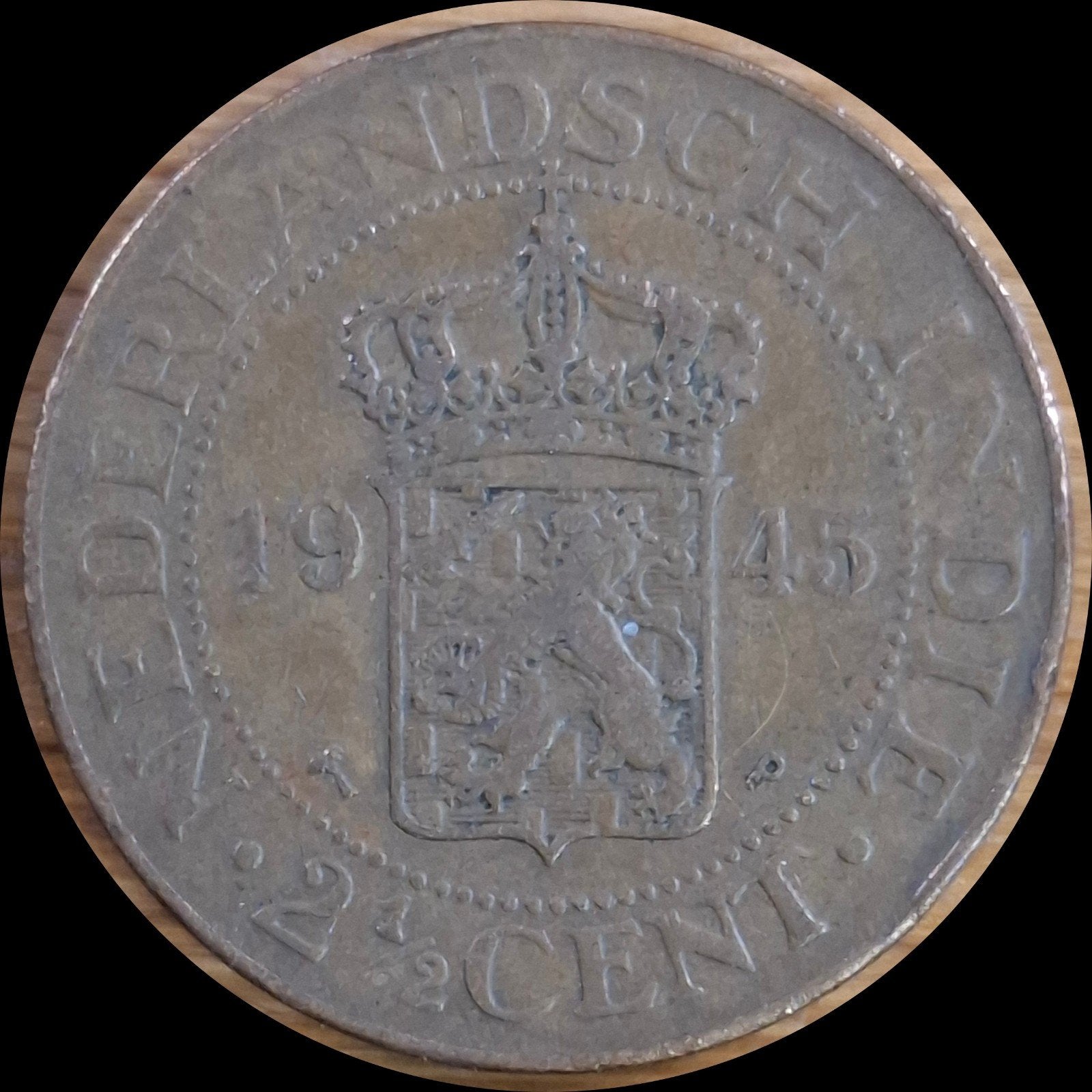 36# Nederlands Indie 2 1/2 Cent 1945 km316, Ophalen of Verzenden, Zuidoost-Azië