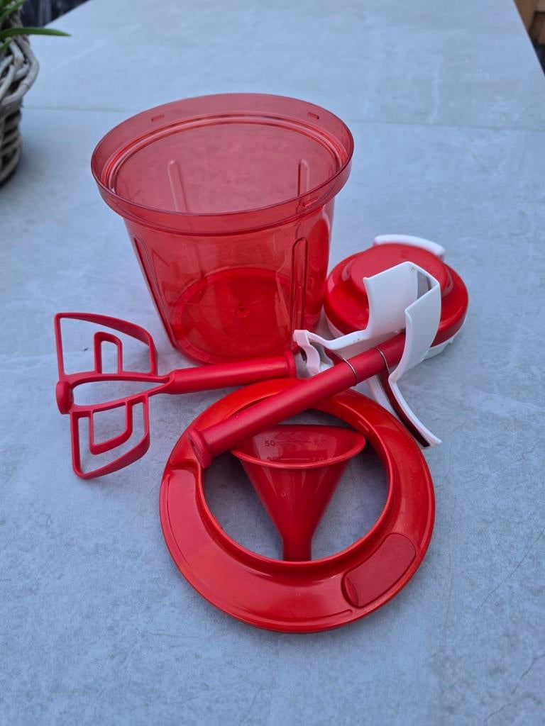 Tupperware Speedy Chef Keukenmachine Rood, Ophalen of Verzenden, Gebruikt, Rood, Overige typen
