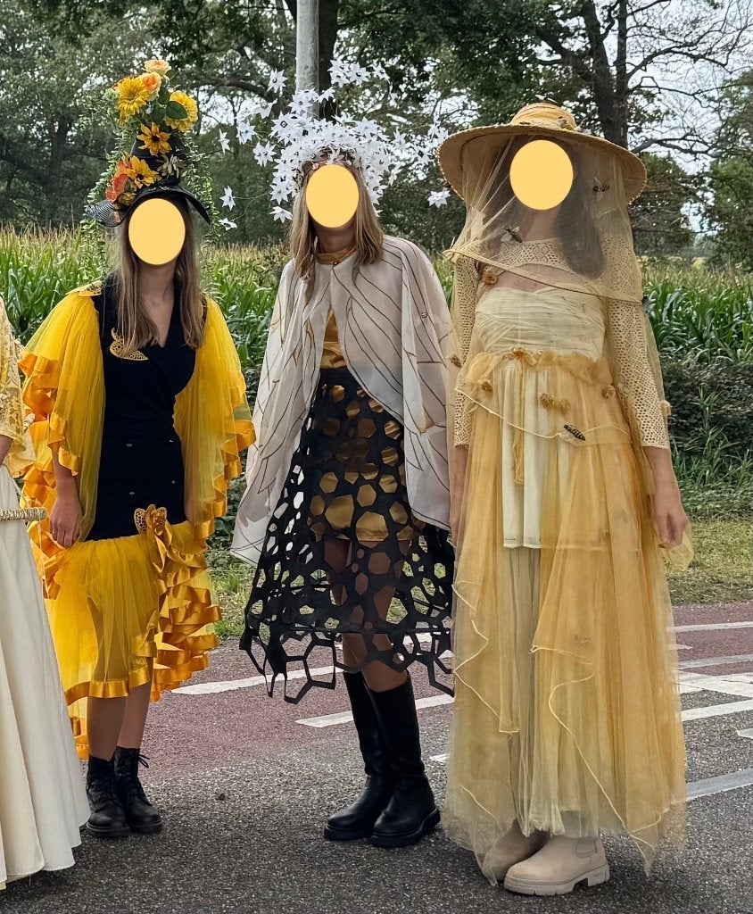 Kleding voor themafeest. Bijen, imker, geel, Handgemaakt, Ophalen, Gedragen