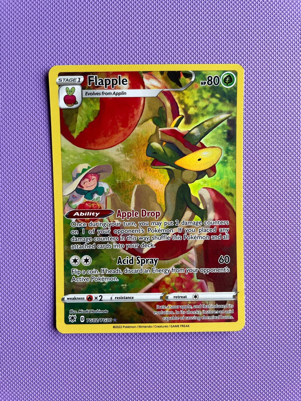 Flapple Pokémon kaart (TG02/TG30) - Zo goed als nieuw, Ophalen of Verzenden, Zo goed als nieuw, Losse kaart