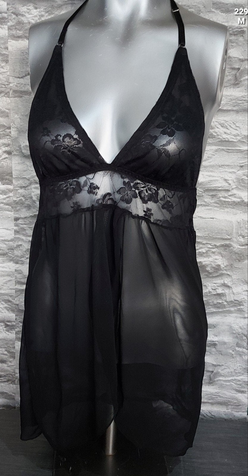 Sexy Zwart kanten lingerie jurkje -M, Onbekend, Ophalen of Verzenden, Zwart, Nachtkleding