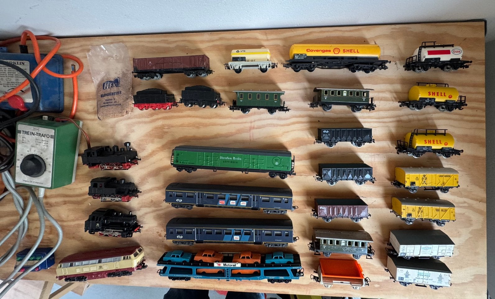 Märklin H0 3 stoomloks + 21 wagons + trafo (ook Lima), Wisselstroom, Treinset, Ophalen of Verzenden, Märklin