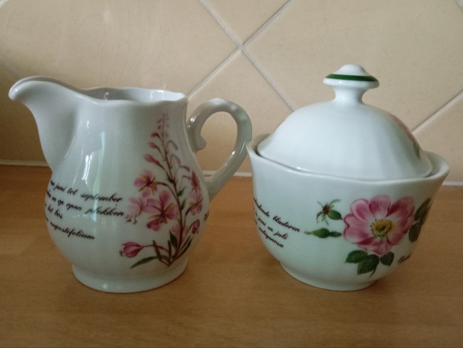 Suikerpot en melkkannetje libelle, Ophalen of Verzenden