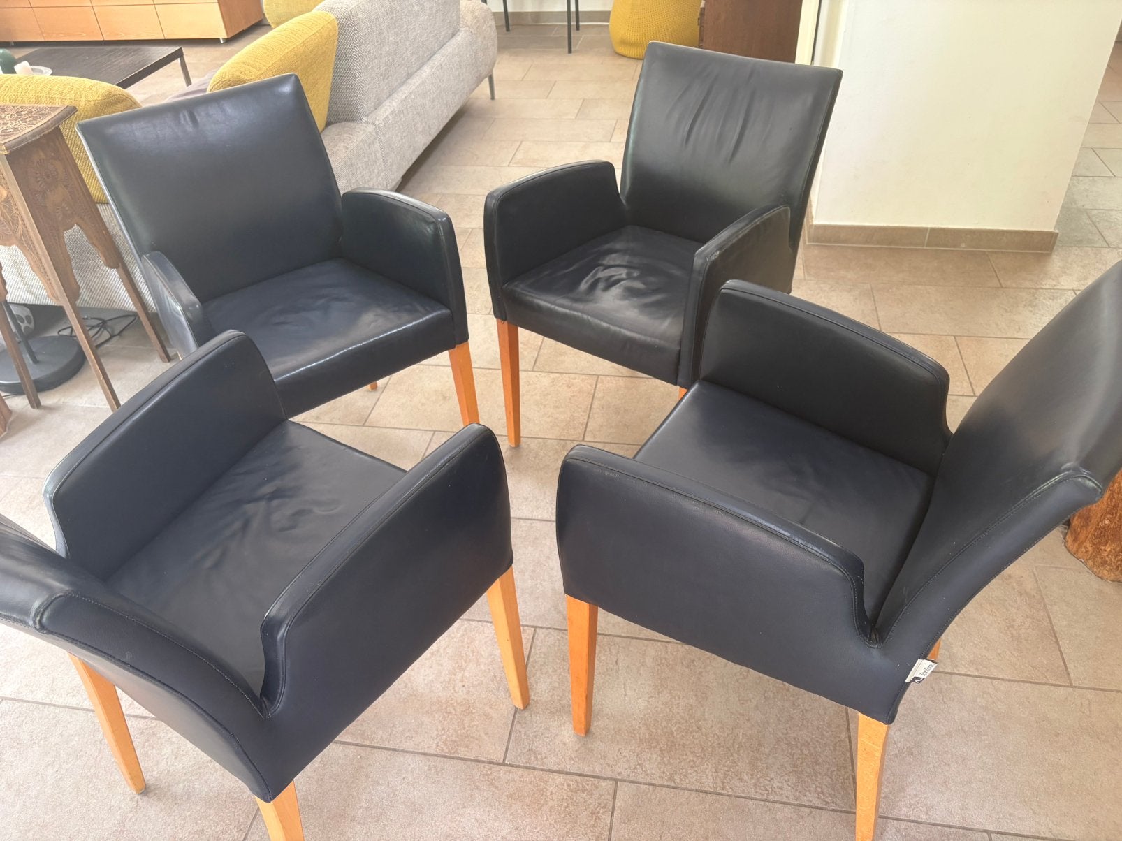 4 eetkamerstoelen., Ophalen, Gebruikt, Leer