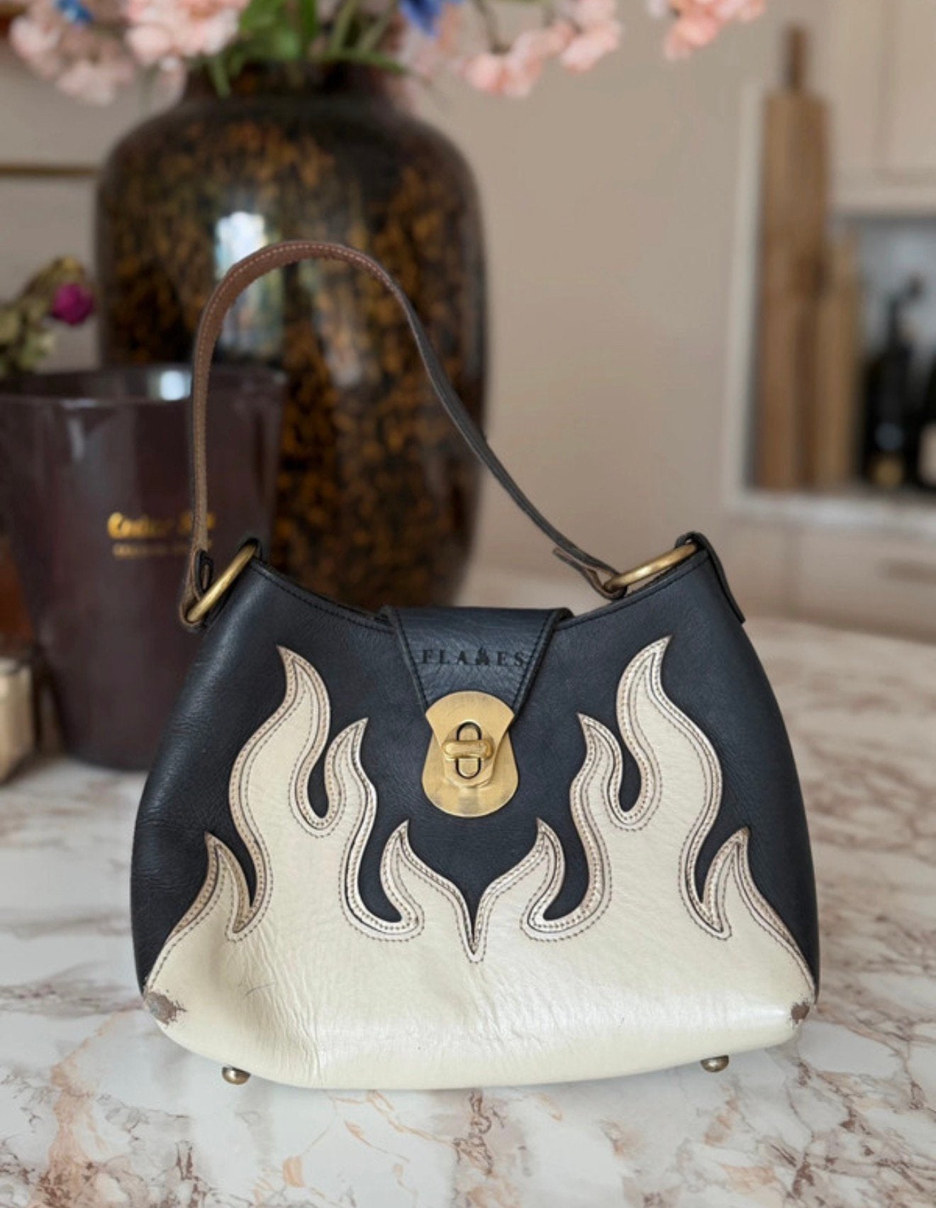 Flames the brand designer tas, Sieraden, Tassen en Uiterlijk, Ophalen, Gebruikt, Handtas