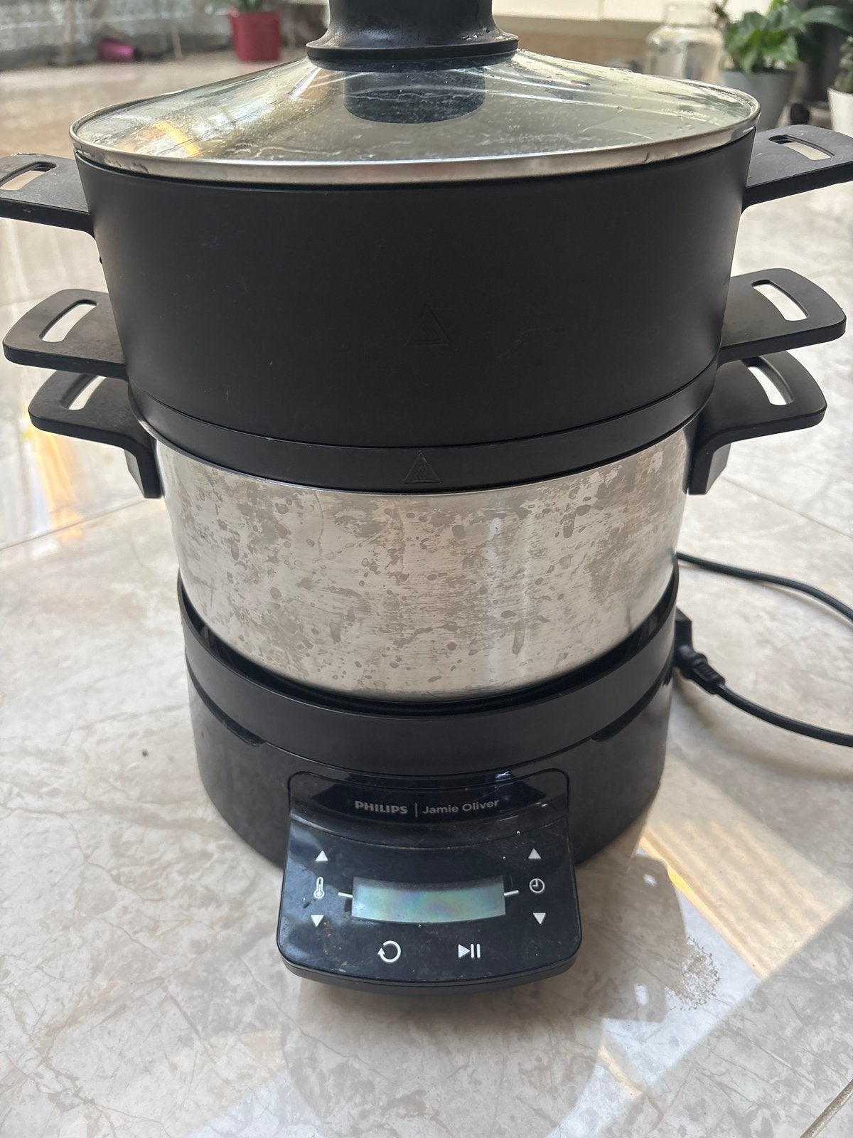 Philips Jamie Oliver Stoompan - Zo goed als nieuw, Ophalen of Verzenden, Zo goed als nieuw, Stoomreiniger