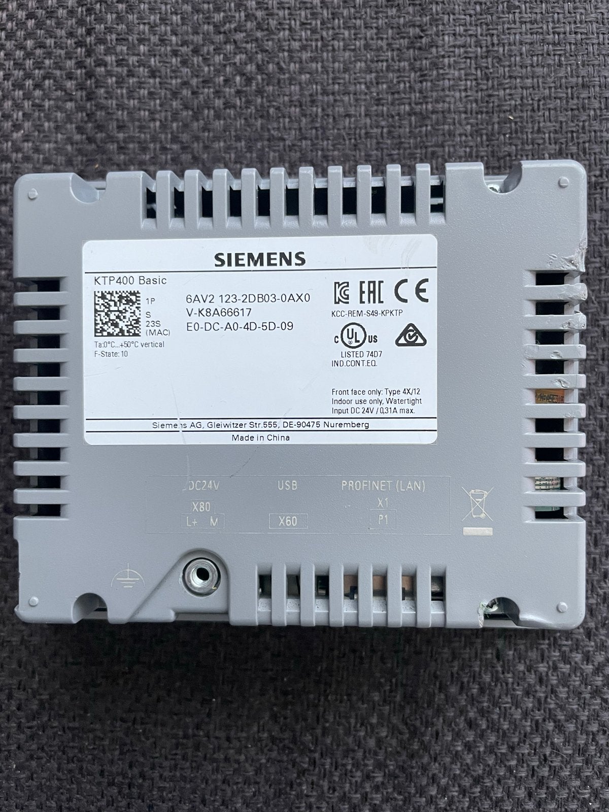 Siemens SIMATIC HMI KTP400 Basic Color Touch Panel, Ophalen of Verzenden, Gebruikt