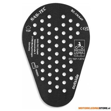 Pando Moto SAS-TEC SC-1 KA Air Heup Protector, Zwart, Motoren, Ophalen of Verzenden, Nieuw met kaartje