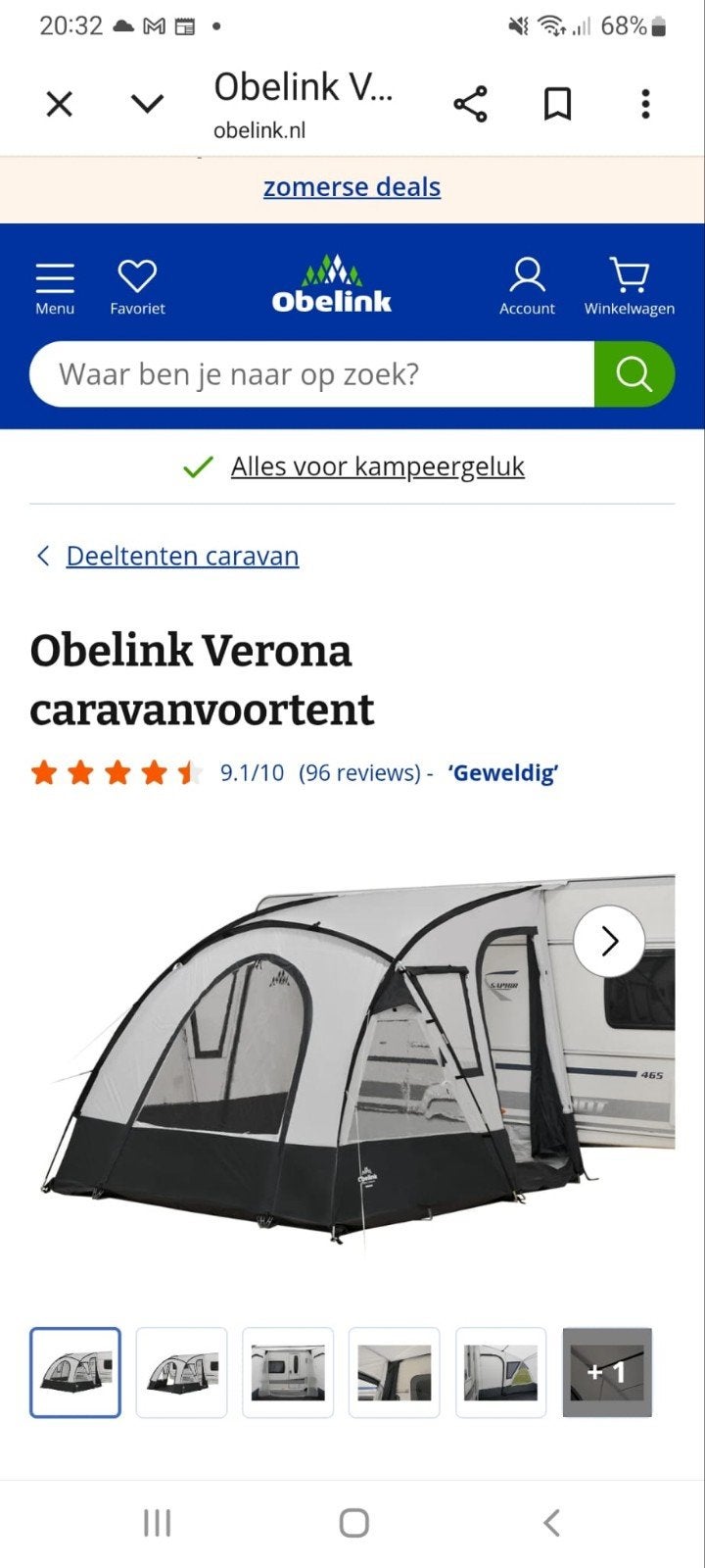 caravandeeltent Verona, Ophalen, Nieuw