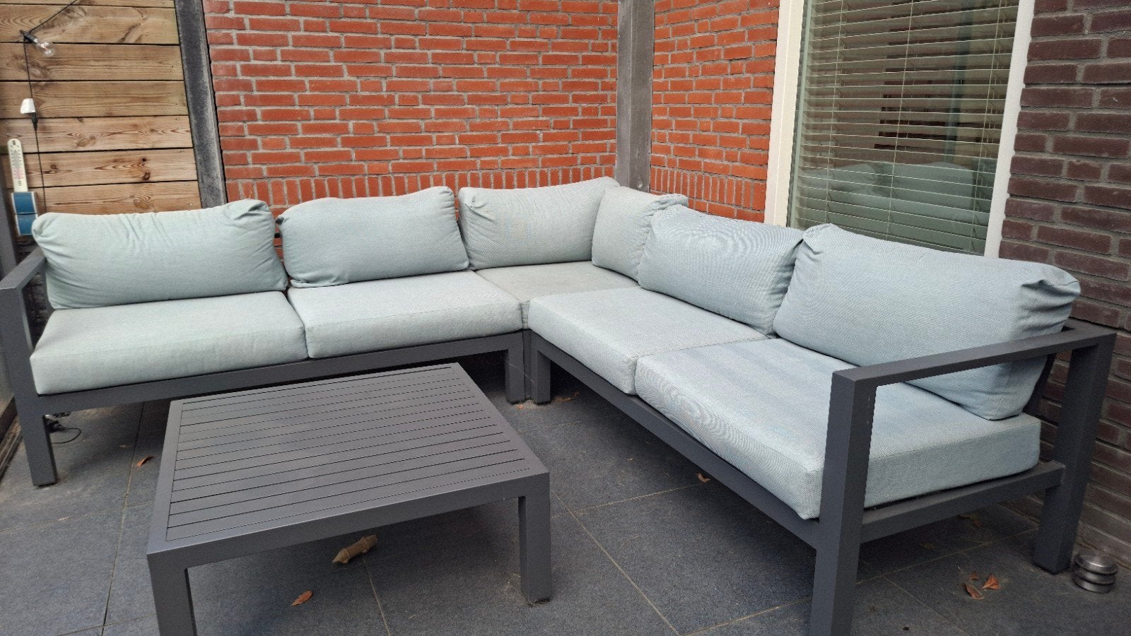 Aluminum loungeset met salontafel, Tuin en Terras, Ophalen, 5 zitplaatsen, Bank, Aluminium