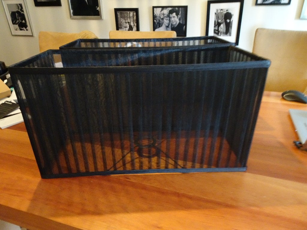 Twee zwarte doorzichtige rechthoekige lampenkappen, Huis en Inrichting, Zwart, Nieuw, 50 cm, Overige materialen