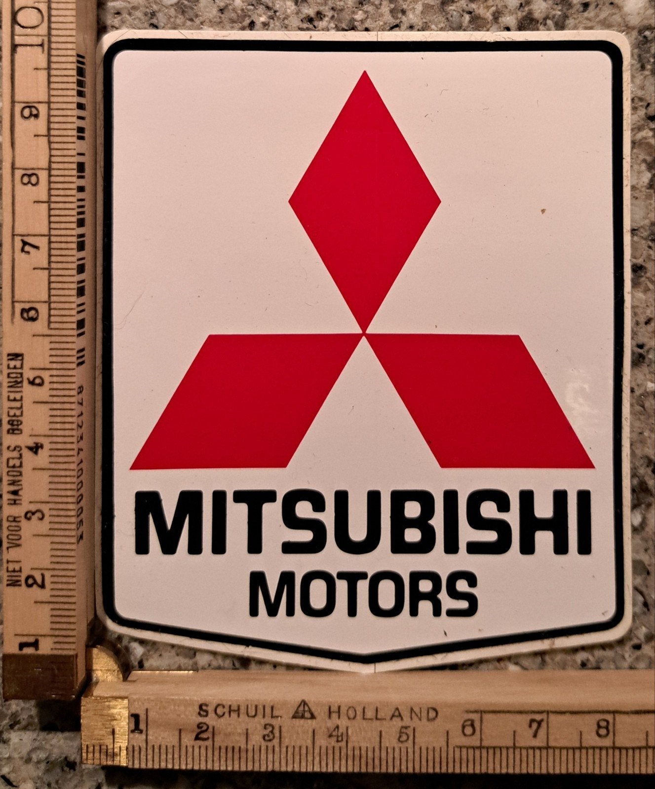 Vintage sticker Mitsubishi Motors logo automerk, Verzamelen, Stickers, Ophalen of Verzenden, Zo goed als nieuw, Auto of Motor