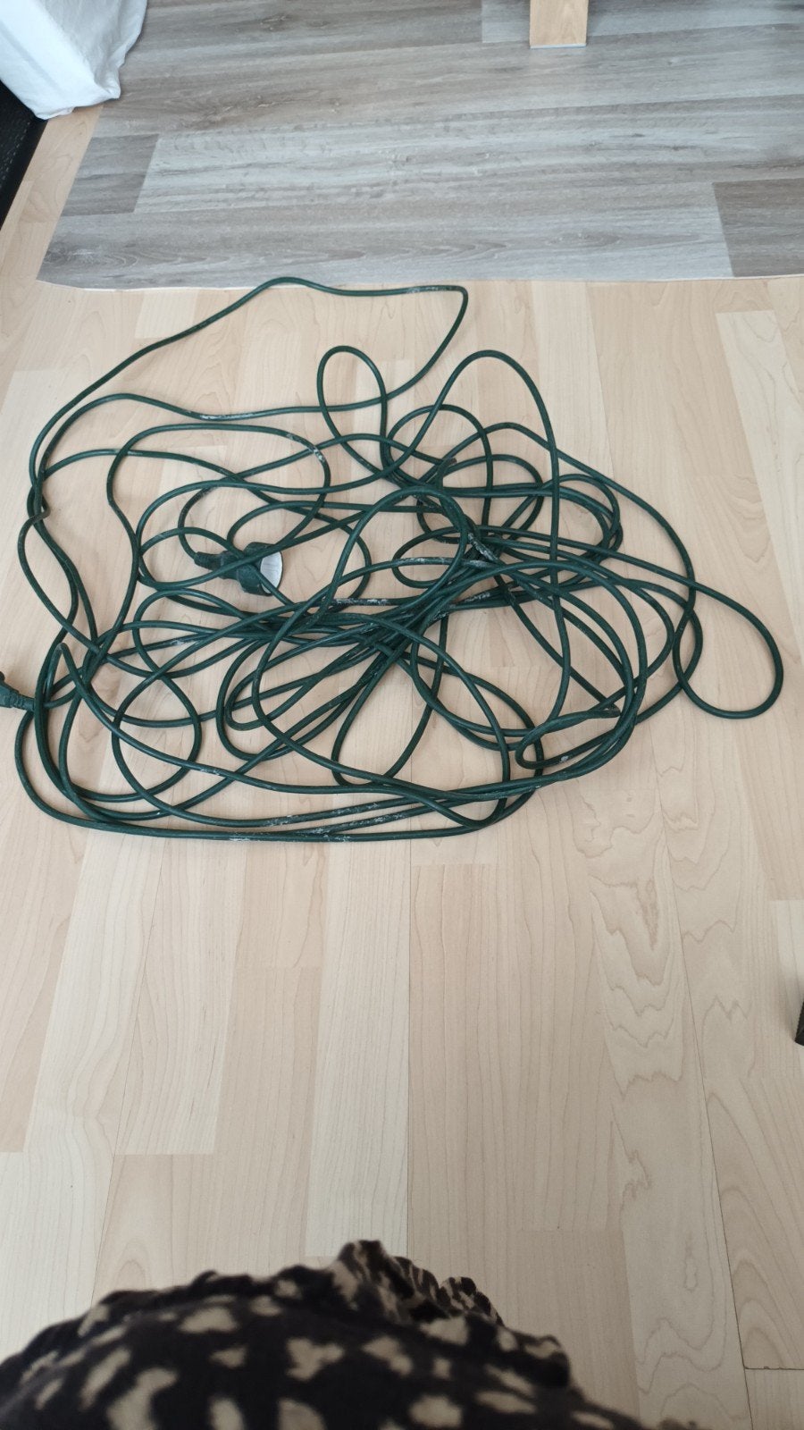 Verlengsnoer 20M. Donker groen.Geen aarde draad.1300gr, Ophalen, Kabel of Snoer