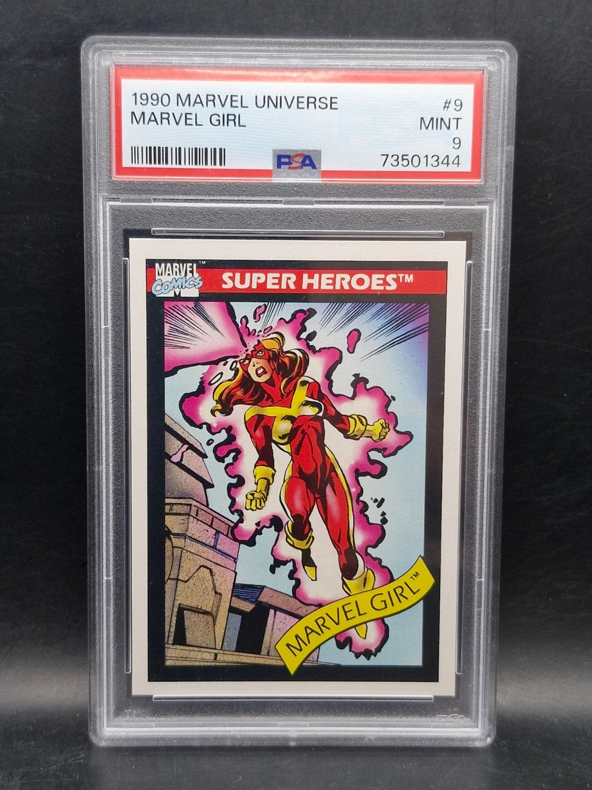 Marvel universe 1990 girl #9 PSA 9, Verzenden, Zo goed als nieuw, Losse kaart