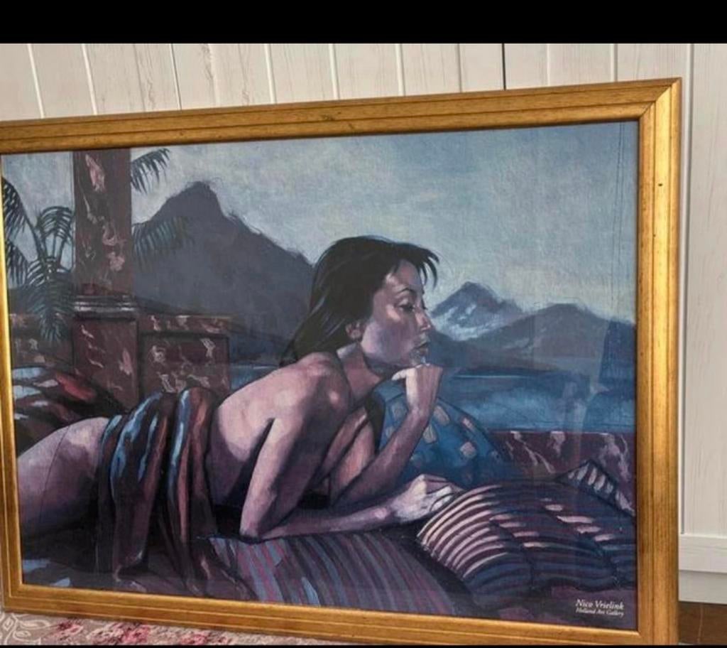 Schilderij  Nico Vrielink 110 bij 82 cm, Antiek en Kunst, Ophalen of Verzenden