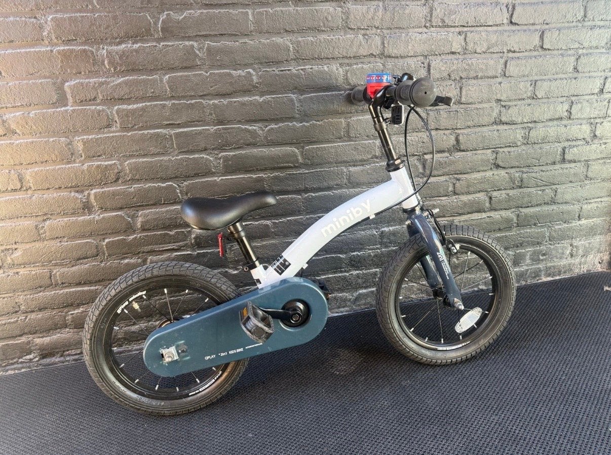 Qplay Miniby 14 inch kinderfiets - 2,5-6 jaar, Zijwieltjes, Velgrem, Ophalen of Verzenden, Minder dan 16 inch