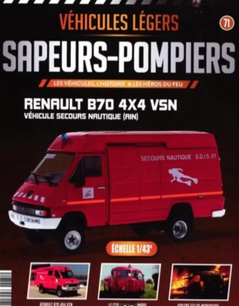 Renault B70 4X4 VSN NAUTICA BRANDWEER schaal 1/43 # 71, Verzenden, Nieuw, Bus of Vrachtwagen, Overige merken