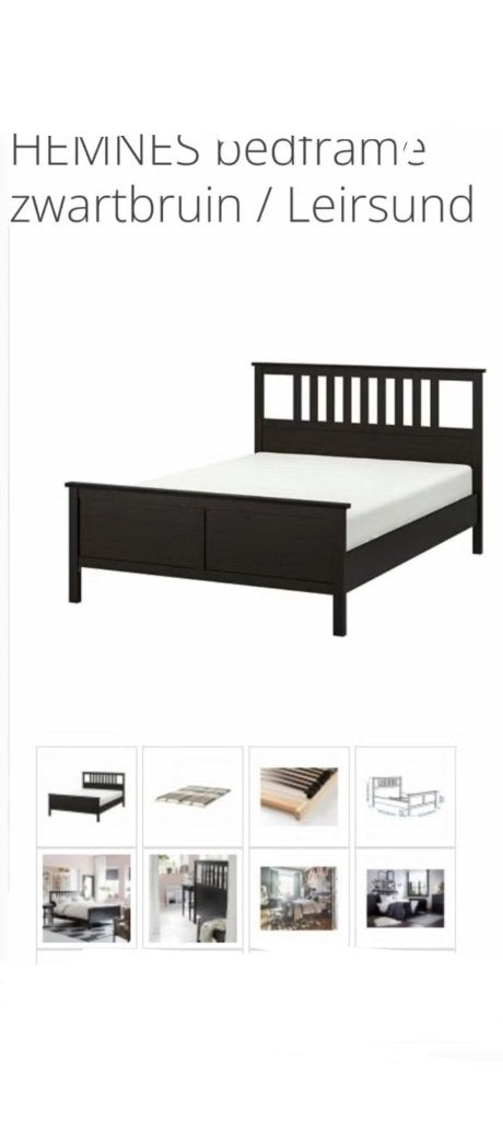 Bed, Ophalen, Gebruikt, Zwart, Tweepersoons