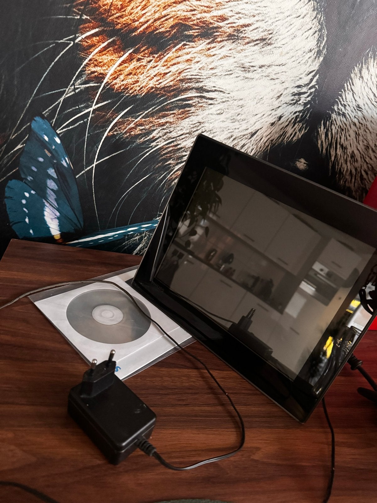 Digitale fotolijst met adapter en installatie-cd, Audio, Tv en Foto, Fotografie | Digitale fotolijsten, Ophalen of Verzenden, Gebruikt